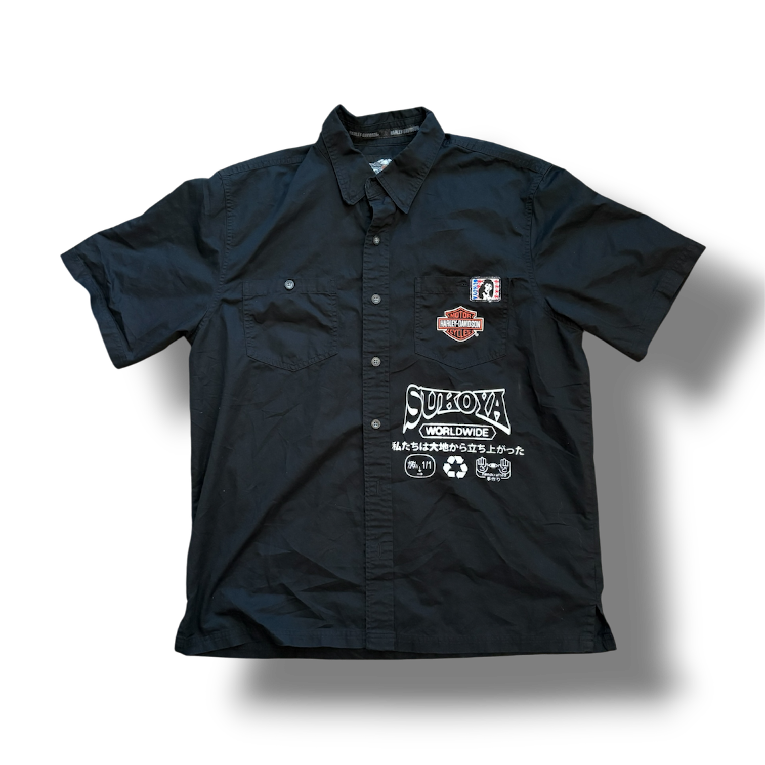 1/1 (L) VINTAGE HARLEY BUTTON UP