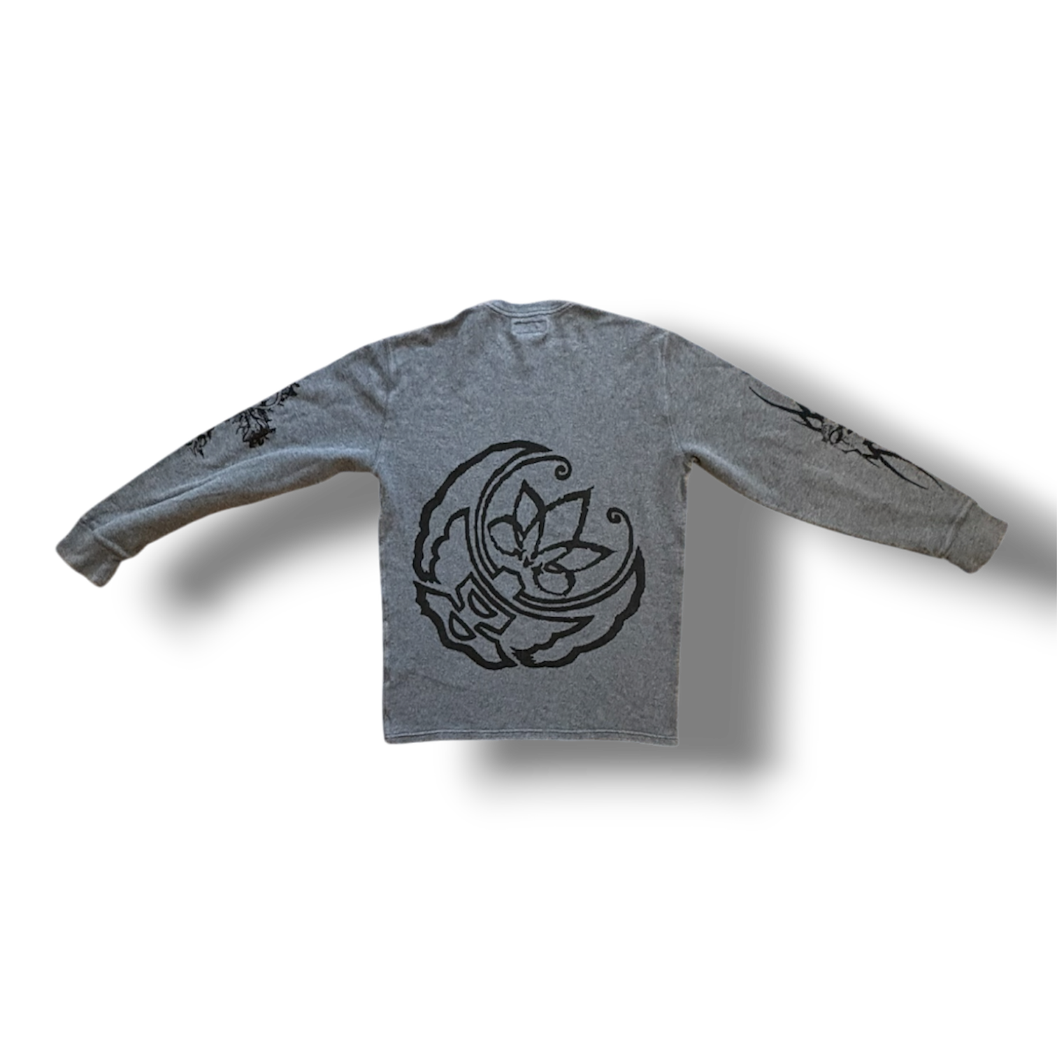 1/1 (M) WAFFLE CUT RALPH LAUREN GUNMETAL LONGSLEEVE