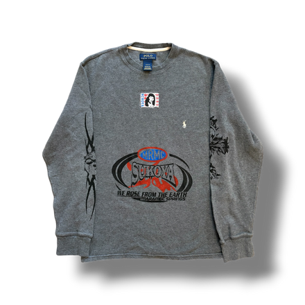 1/1 (M) WAFFLE CUT RALPH LAUREN GUNMETAL LONGSLEEVE