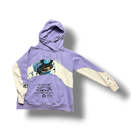 1/1 (L) CUT AND SEWN PURPLE AND SAND HOODIE
