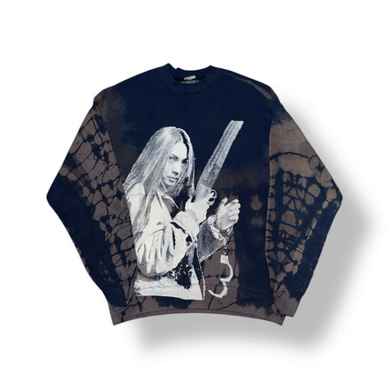 1/1 VINTAGE NAVY BLUE DYED BROWN MK CREWNECK (L-XL)
