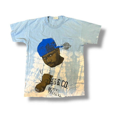 1/1 NEW DJ SCREW BABY BLUE BAYSIDE BLEACHED T-SHIRT (L)