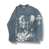 1/1 ST JOHNS BAY CYAN LONG SLEEVE V NECK T SHIRT (M)