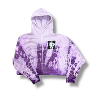 1/1 PURPLE DYED ADIDAS CROPPED HOODIE (XL)