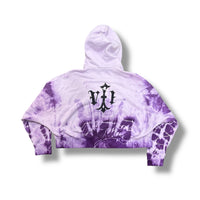 1/1 PURPLE DYED ADIDAS CROPPED HOODIE (XL)