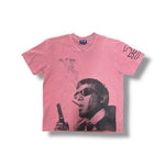 1/1 BASS FADED RED/PINK V NECK T SHIRT (M)