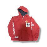 1/1 VINTAGE FADED DISNEY WINNIE THE POOH RED ZIP UP (M)