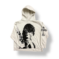 1/1 YUSAKU LIGHT GREY/WHITE HOODIE (WOMENS L)