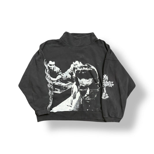 1/1 UKN (JS + JDS) A&E BOXY FADED BLACK CREWNECK (XXL)