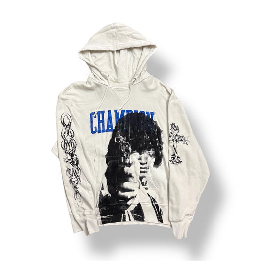 1/1 YUSAKU WHITE CHAMPION HOODIE (L)