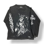 1/1 DISTRESSED SAYOKO YAMAGUCHI FADED BLACK/GREY CREWNECK (M-L)