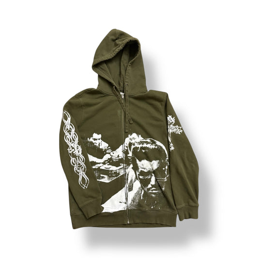 1/1 UKN (JS + JDS) OLIVE GREEN ZIPUP HOODIE (L)