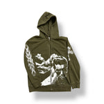 1/1 UKN (JS + JDS) OLIVE GREEN ZIPUP HOODIE (L)