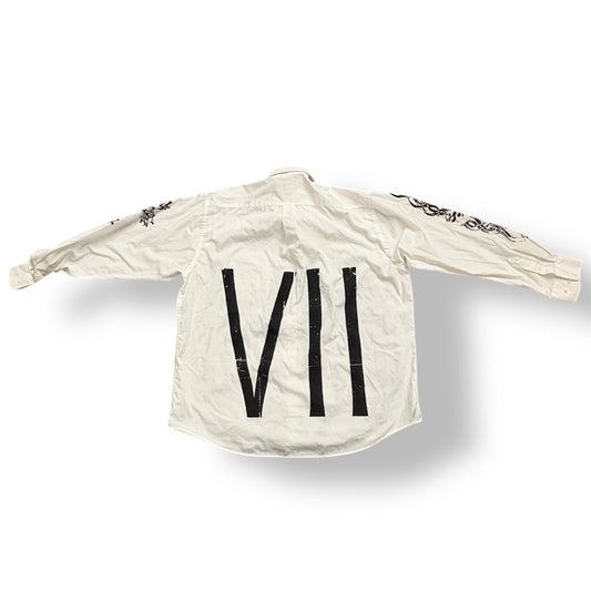 1/1 YUSAKU WHITE HAGGER BUTTON UP SHIRT (17- 17 1/2 L-XL)