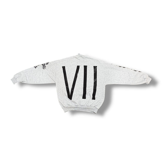 1/1 HEATHER GREY OG PRINT VINTAGE JERZEE CREWNECK (M)