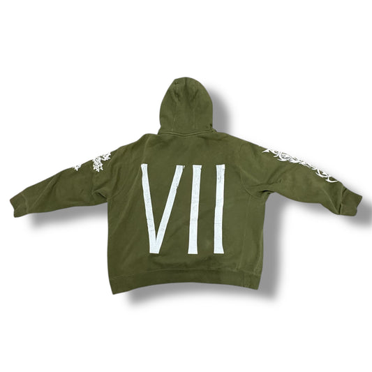 1/1 OLIVE GREEN FADED VINTAGE NIKE OG PRINT HOODIE (XXL)