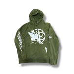 1/1 OLIVE GREEN FADED VINTAGE NIKE OG PRINT HOODIE (XXL)