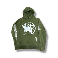 1/1 OLIVE GREEN FADED VINTAGE NIKE OG PRINT HOODIE (XXL)
