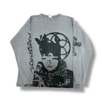1/1 DARK GREY VINTAGE GAP OG PRINT WAFFLECUT LONGSLEEVE (M)