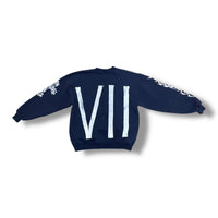1/1 NAVY BLUE OG PRINT VINTAGE JERZEE CREWNECK (M)