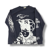1/1 {[ EXCLUSIVE FROM FIRST DROP]} NAVY STEVE & BARRY OG MUSTANG LONGSLEEVE (XL)