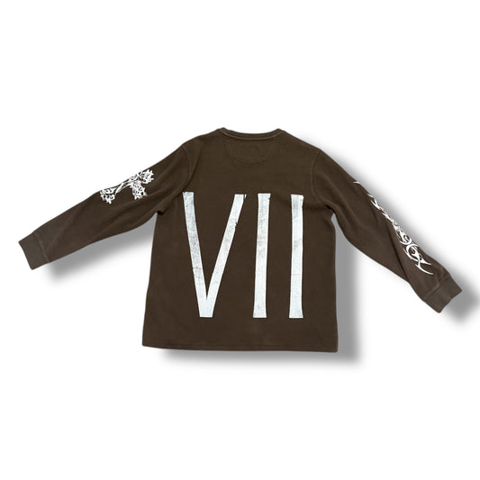 1/1 MOCHA BROWN VINTAGE OG PRINT LONGSLEEVE/CREWNECK (L)