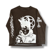 1/1 MOCHA BROWN VINTAGE OG PRINT LONGSLEEVE/CREWNECK (L)