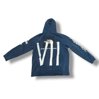 1/1 FADED NAVY-CYAN BLUE OG PRINT NORTHFACE HOODIE (XL)